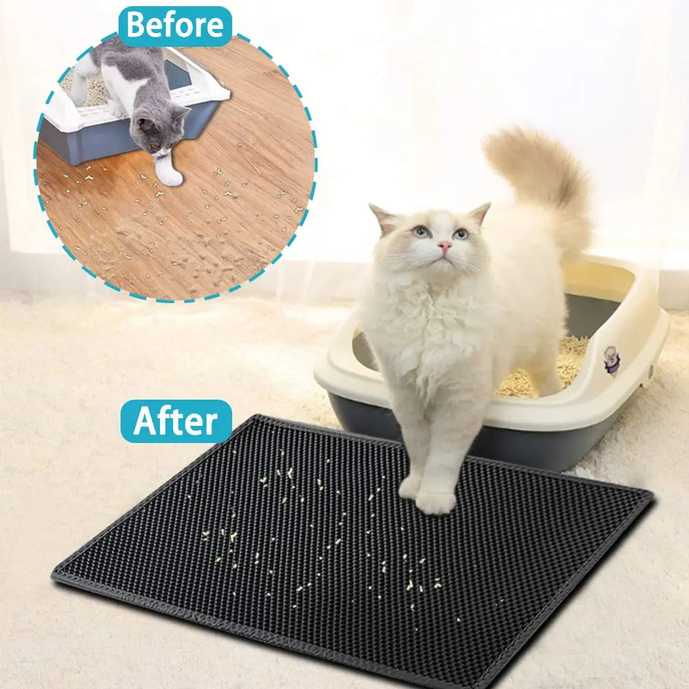 Double Layer Waterproof, Non-slip, Washable Litter Box Mat