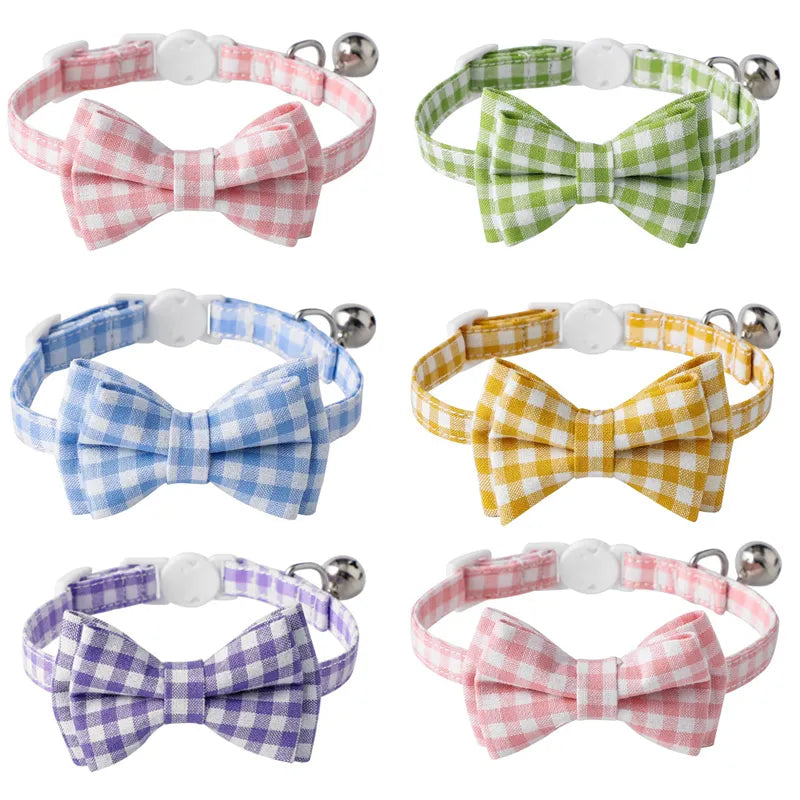 Candy Plaid Collars with Bell
