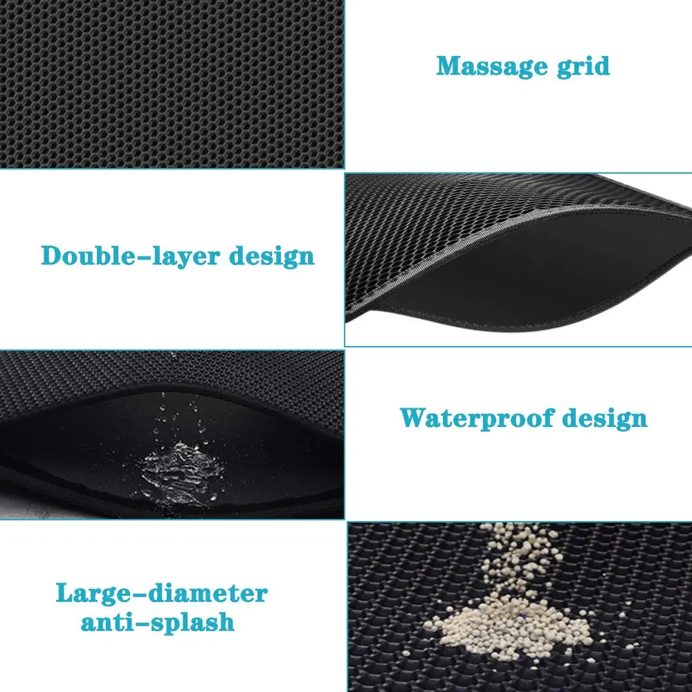 Double Layer Waterproof, Non-slip, Washable Litter Box Mat