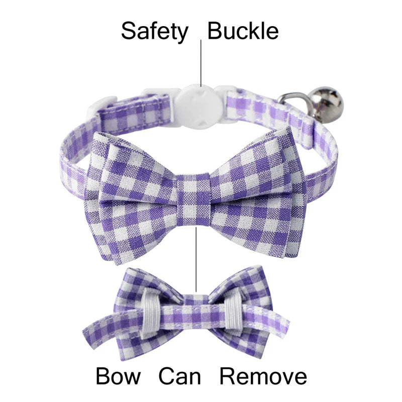 Candy Plaid Collars with Bell