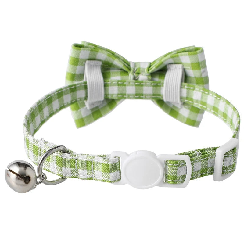 Candy Plaid Collars with Bell