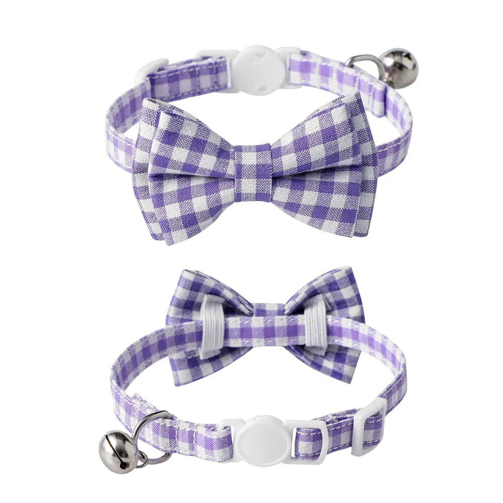 Candy Plaid Collars with Bell